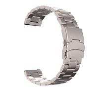 THEAGE 22mm Pure Titanium Watch Band, straight end universal version, Double Locking Deployant Clasp (Titanium)