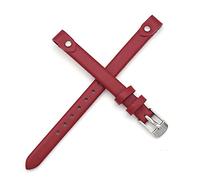 THEAGE 8mm Spring Bar Genuine Leather Watch Strap Replacement for Fossil ES3148 ES4119 ES4176 ES3262 ES3077 (Red)