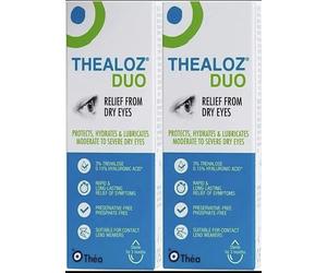 Thealoz Duo Eye Drops 10ml x2 | Preservative Free Dry Eye Relief Lens Safe