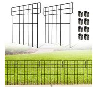 Thealyn 10 Pack Animal Barrier Fence Metal Decorative Garden Fence 43 cm (H) X 33 cm (W) Total Length 3.3 m No Digging Patio Border Animal Fencing for Rabbits Outdoor Patio