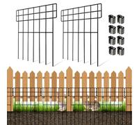Thealyn 25 Pack Animal Barrier Metal Decorative Garden Fence 43 cm (H) X 33cm (W) Total Length 8.25 m No Digging Fence Patio Border Animal Fencing for Rabbits Outdoor Patio