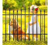 Thealyn 4-Panel + 1 Gate Metal Garden Fence, 91cm H x 71cm W Rustproof Iron Animal Barrier for Dog Proof Outdoor Landscape Border Fencing, Modern Design & Easy Installation