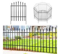Thealyn 5-Panel Metal Garden Fence, 91cm H x 71cm - 36″ H x 28″ W (5 Panels) W Rustproof Iron Animal Barrier for Dog Proof Outdoor Landscape Border Fencing, Modern Design & Easy Installation