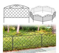 Thealyn Decorative Garden Fence 44cm (H) x 6m (L) Barrier Fence Panels Outdoor Rustproof Metal No Digging Fencing Border for Yard Patio Flower Bed,10 Panels, Totally 6 m