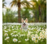 Thealyn Garden Fence | 81cm H x 71cm W |10 Panels, Length 7 m | Outdoor Rustproof Metal Dog Pet Fence Animal Barrier, Garden Fencing Panel Border for Yard Patio Flower Bed