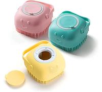 Theamers Silicone Pet Bathing Brush, Pets Bath Brush, Multi-functional Bath/Massage Brush, Pet massage tool and shampoo dispenser for Dogs and Cats, Pets Shower and Grooming tool