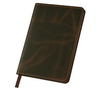 TheAntiq A5 Leather Journal Cover, Refillable Journal Cover for Large Moleskine, Leather Handmade Notebook Cover, A5 Diary Cover, Refill Size 5.75x8.25 inches, Large Leather Journal Cover (Brown)