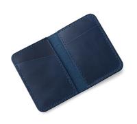 TheAntiq Blue Leather Passport Holder for Men & Women - Credit Card Wallet Holds Up to 4 Cards, Compact Money Organizer, Bi-Fold Wallet for Front Pockets, Slim Credit Card Case Holder for Travel