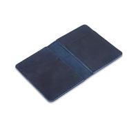 TheAntiq Blue Leather Passport Holder for Men & Women - Credit Card Wallet Holds Up to 4 Cards, Compact Money Organizer, Bi-Fold Wallet for Front Pockets, Slim Credit Card Case Holder for Travel