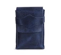 TheAntiq Blue Leather Playing Card Pouch Storage Case for Poker Bridge Card
