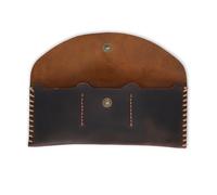 TheAntiq Brown Leather Currency Pouch Money Bag with 3 Card Slots, Handmade Genuine Leather Currency Organizer For Men & Women, Dollar Bills Holder, Bills Organizer