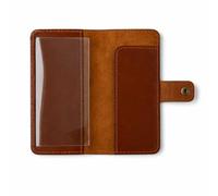 TheAntiq Genuine Leather Checkbook Cover - Handmade Check Holder with Divider & ID Window, Tan Leather Checkbook Cover, Standard, Genuine Leather Checkbook Cover With Divider Tan