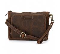 TheAntiq Genuine Leather Crossbody Bag - Handmade Small Shoulder Bag with Zipper Compartments & Wrist Strap, Travel Organizer for Men & Women, 5 x 9- Brown