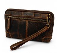 TheAntiq Genuine Leather Makeup Bag Travel Organizer Brown