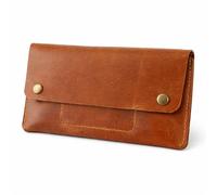 TheAntiq Leather Cash Envelope Wallet Money Organiser with Mobile Pocket Slim Budget Wallet Travel Currency Pouch for Cash & Cards Tan 8x4 Inch