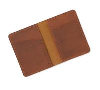 TheAntiq Tan Leather Bi Fold Wallet - Cash Organizer Wallet, Minimalist Leather Passport Holder for Men & Women, Credit Card Sleeve Holds Up to 4 Cards, Credit Card Holder for Front Pocket Wallets