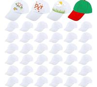 Theaque 40 Pcs DIY Painting Baseball Caps Adjustable Baseball Hats Blank Cap for Adult Kids Outdoor Sports (UK, Alpha, One Size, White)