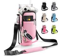 Theaque Carrier Bag with Phone Pocket for Stanley 40 oz Tumbler with Handle & Simple Modern 40oz Tumbler - Water Bottle Sling Sleeve Holder for Stanley Cup Accessories (Pink)