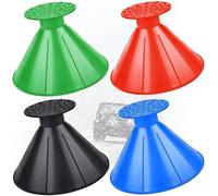 Theaque Round Magical Ice Scrapers for Car Windshield,4 Pcs Colorful Ice Scraper Windshield Magic Snow Scraper Funnel Scrape Snow Removal (C)