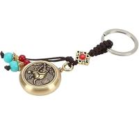 Theaque Twelve Zodiac Keychain, Chinese Zodiac Statue Keychain, Zodiac Animal Charm Lucky Key Ring Gift (I-monkey)
