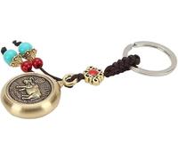 Theaque Twelve Zodiac Keychain, Chinese Zodiac Statue Keychain, Zodiac Animal Charm Lucky Key Ring Gift (B-ox)