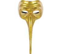 Theaque Unpainted White Plain Long Nose Unisex Adult Halloween Masquerade DIY Mask, Halloween Plague Doctor Costume Bird Mask Medieval Pantalone Long Nose Venetian Party Masquerade Ball (Golden)