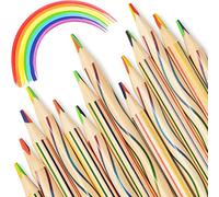 ThEast 30 Piece Rainbow Coloured Pencils, 4 in 1 Colouring Pencils for Kids, Multi Coloured Pencils for Adults Colouring, Drawing, Pre-sharpened, Pencils for Party Bags