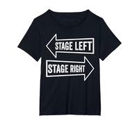 Theater Artist Drama Play Stage Left Stage Right T-Shirt, Women's Plus, Black, 4X