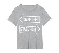 Theater Artist Drama Play Stage Left Stage Right T-Shirt, Women's Plus, Heather Grey, 4X