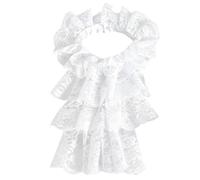 Theater Costume Collar with Ruffle Neckline | Mesh Lace Neck Piece with Sheer Lace Texture for Stage Wardrobe Changes and Vintage Costume Dressing
