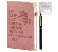 Theater Gifts, Broadway Gifts Leather Journal Notebook 200 Pages A5 Lined with Inner Pocket and Pen Musical Theater Gifts Theater Director Actor Actress Performers