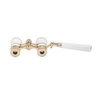 Theater Goggles Mini Binoculars, Opera Glasses Binoculars 3X25 Aluminum Alloy Chain Wearable for Art Performances (White)