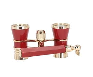 Theater Goggles Mini Binoculars, Opera Glasses Binoculars 3X25 Aluminum Alloy Chain Wearable for Art Performances (Red)