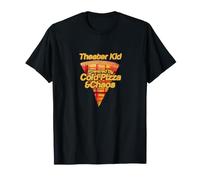 Theater Kid Powered by Cold Pizza and Chaos Plaid T-Shirt