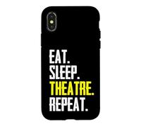 Theater Lover - Eat Sleep Theatre Repeat Funny Actor Stage Case for iPhone X/XS