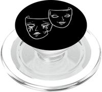 Theater Mask Sad Goth Aesthetic Drama Comedy And Tragedy PopSockets PopGrip for MagSafe