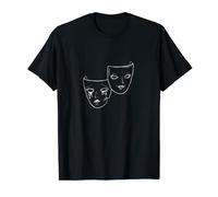 Theater Mask Sad Goth Aesthetic Drama Comedy And Tragedy T-Shirt