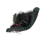 Theater Performances Pirate Headwear With Lace Trim And Feathered Flower Design For Historical Theme Party Stage Show Adult Pirate Hat For Costume Parties
