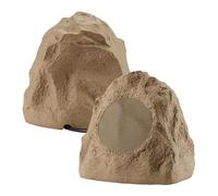 Theater Solutions 2R4S Outdoor Sandstone Rock 2 Speaker Set for Yard Patio Pool Spa