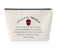 Theatre Drama Gift for Women Girls 25X17CM Makeup Bag Theater Lover Gift Appreciation Gift for Dramatist Christmas Birthday Gifts for Theater Actors Cosmetic Travel Bag