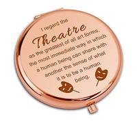 Theatre Drama Gift Rose Gold Makeup Mirror for Actor Drama Student Theater Lover Gifts Theatre Girl Comedy Tragedy Folding Makeup Mirror for Actress Theater Friends Birthday Graduation Gift