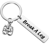 Theatre Jewelry Theatre Drama Gift Break A Leg Keychain Drama Mask Bracelet Jewelry Tragedy and Comedy Jewelry (Break A Leg K)