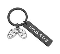 Theatre Jewelry Theatre Drama Gift Break A Leg Keychain Drama Mask Bracelet Jewelry Tragedy and Comedy Jewelry (Break A Leg black K EU)
