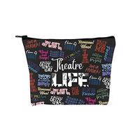 Theatre Life Gift Theatre Life Makeup Bag Drama Actor Actress Stage Performer Musical Artist Gift Zipper Pouch Gift for Theatre Lovers (Theatre Life Bag EU)