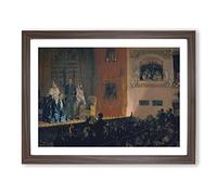Theatre Of Gymnase By Adolph Menzel Classic Painting Framed Print | A3 Walnut Framed Wall Art | Ready to Hang | Classic Historical Picture | Living Room Bedroom Lounge Office