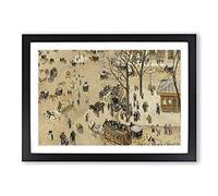 Theatre Place by Camille Pissarro Framed Print | A2 Black Framed Wall Art | Ready to Hang | Modern Nature Picture | Living Room Bedroom Lounge Office