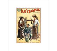 THEATRE STAGE PLAY ARIZONA WESTERN COWBOY VINTAGE ADVERT FRAMED PRINT B12X1360