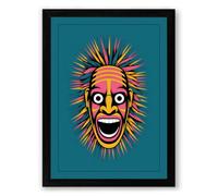 Theatrical Grin Modern Framed Wall Art Print A1 (84.1×59.4cm) Black, Wall Decor for Living Room, Bedroom, Office & Home, Ready to Hang, Art Gift
