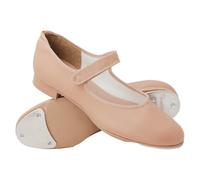 Theatricals Child Easy Strap Tap Shoes T9050C, Tan, 11.5 Wide Little Kid