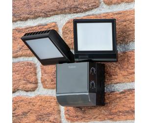 Theben LED outdoor wall light theLeda S17-100, black Sensor